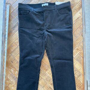 Ann Taylor LOFT Modern Skinny Jeans Womens 12P 31 Black Corduroy NWOT Stretch